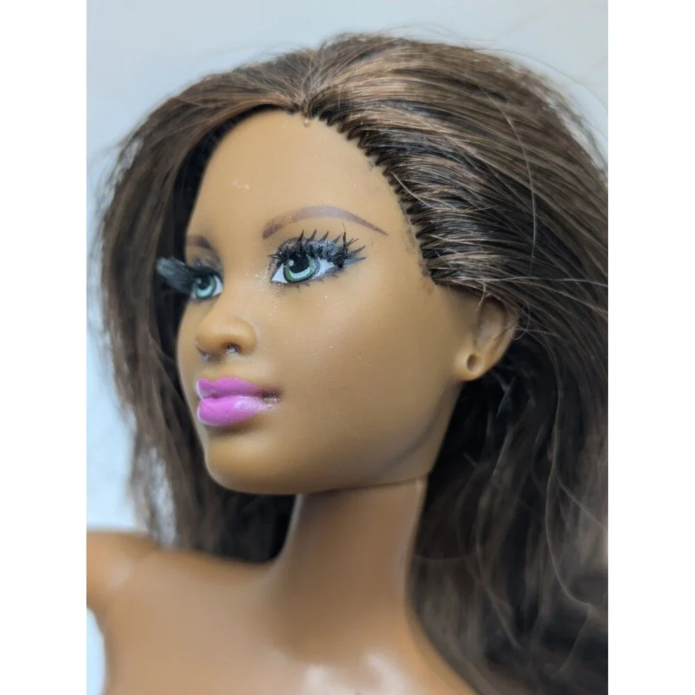 Barbie Style Glam GRACE CJP78 AA Black Nude Doll Only 2015 Rooted Lashes OOAK